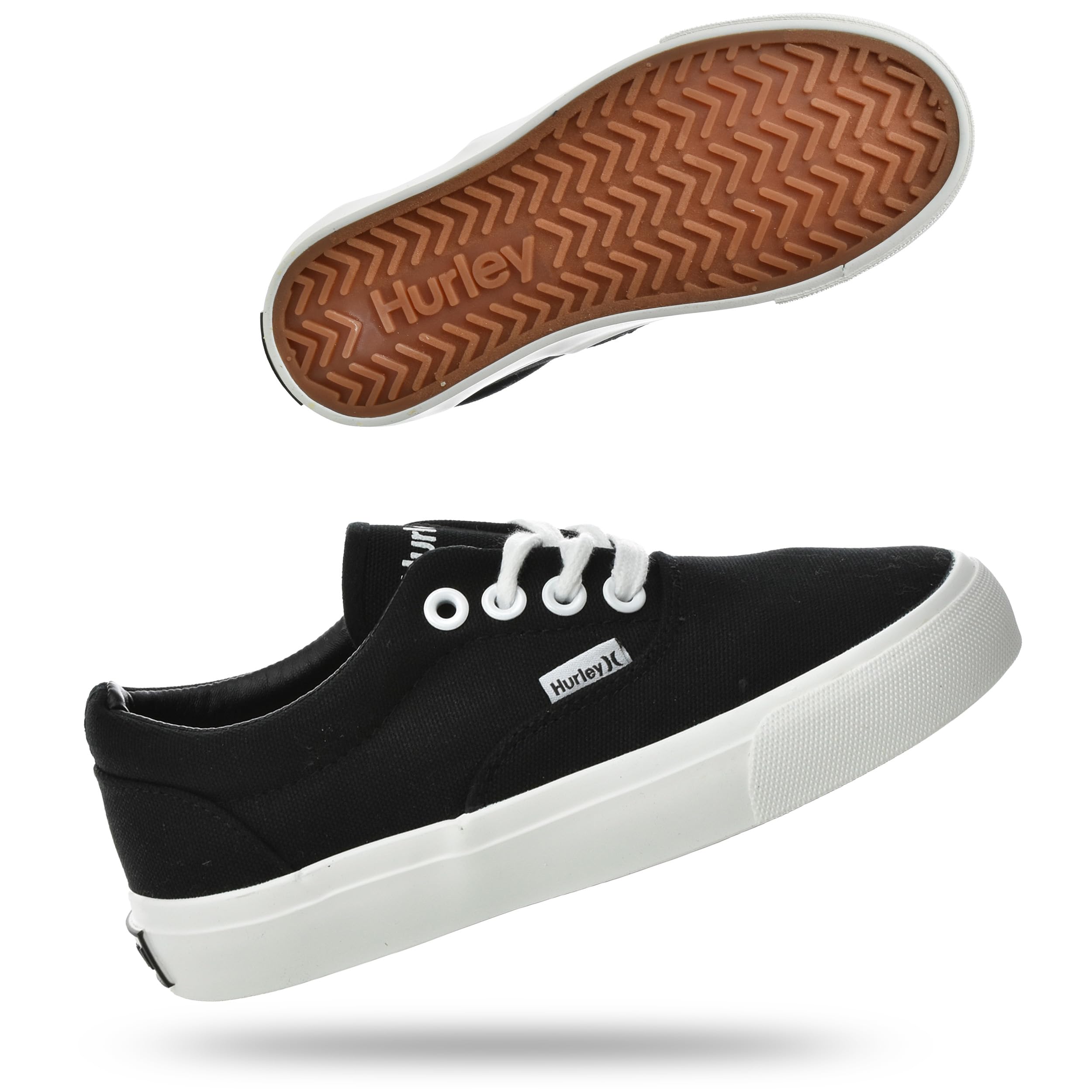 Hurley Marley Kids Lace Up Canvas Sneakers – Low Cut Skateboarding Shoes for Kids, Sports Shoes for Boys and Girls