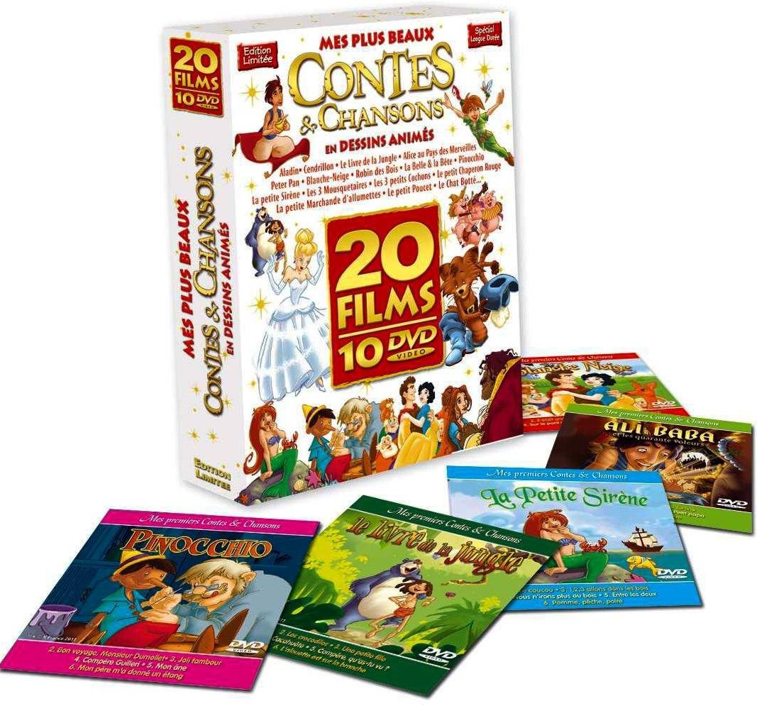 20 films de cuentos y canciones en DVD colección de películas animadas infantiles clásicas