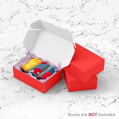 Vista 136 de Paquete de 25 cajas de envío de 4 x 4 x 2 pulgadas, cajas de regalo de San Valentín para el día de la madre, cajas de cartón corrugado, cajas de Rojo