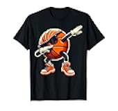 Dabbing Basketball Ball with Sunglasses Funny Basketball T-Shirt