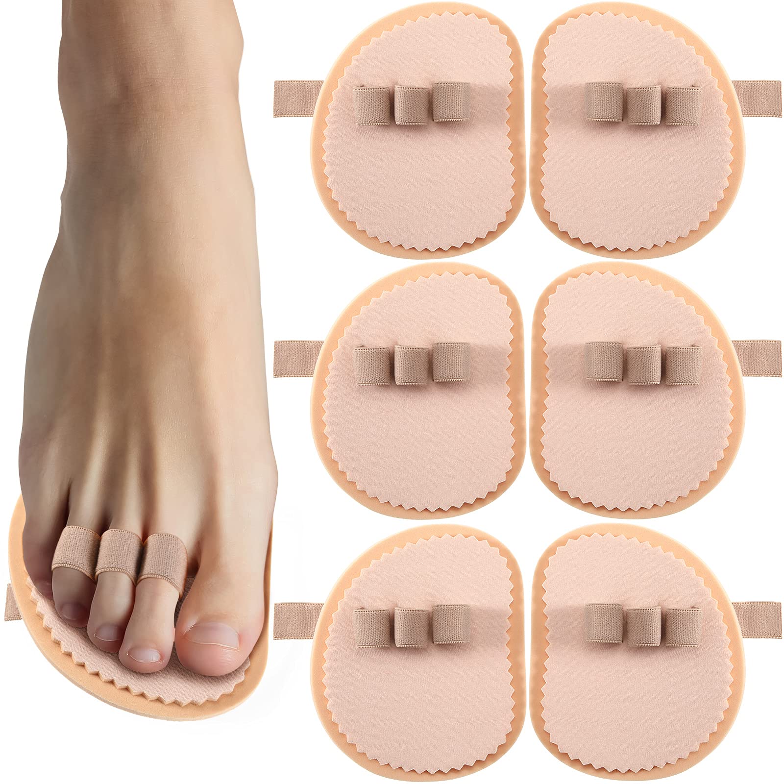 6 Pieces Toe Straightener Hammer Toes Support Toe Splint Toe Separators Big Toe Spacers Cushion Brace for Crooked Toes Hammer Toes Claw Toes and Overlapping Toes