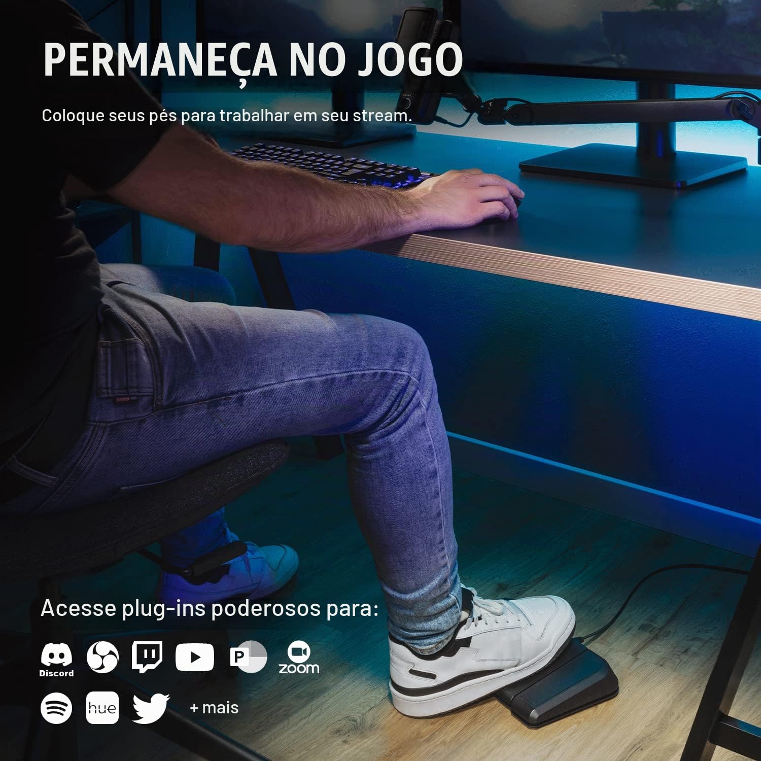 Stream Deck Elgato Deck Pedal, Controlador de Estúdio, 3 pedais