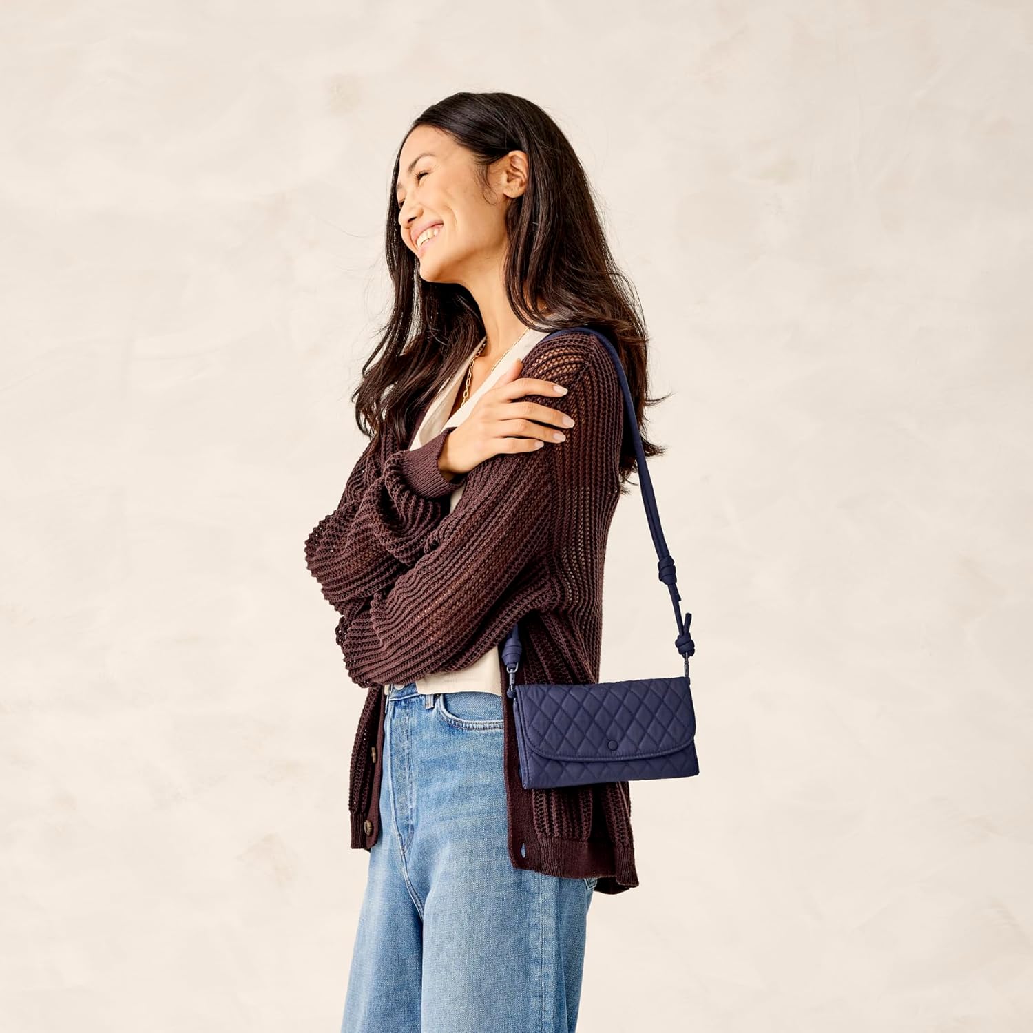 womens Wildwood Wallet Crossbody, Cotton Gabardine - Image 3