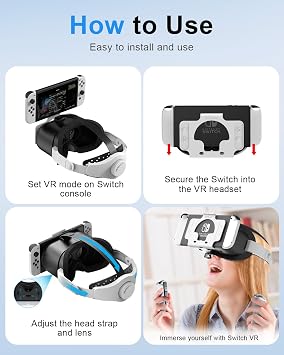 ترقية VR سماعة لنينتندو التبديل، تبديل OLED نموذج نظارات الواقع الافتراضي مع عدسات HD قابل للتعديل وحزام الرأس، Labo VR كيت نظارات 3 D التبعي
