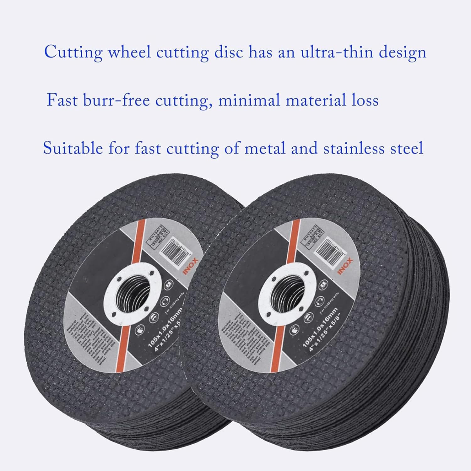 100-Pack Ultra Thin Cut-Off Wheel Cutting Disc 6x0.045x7/8 Metal and Stainless Steel Cut-Off Wheels