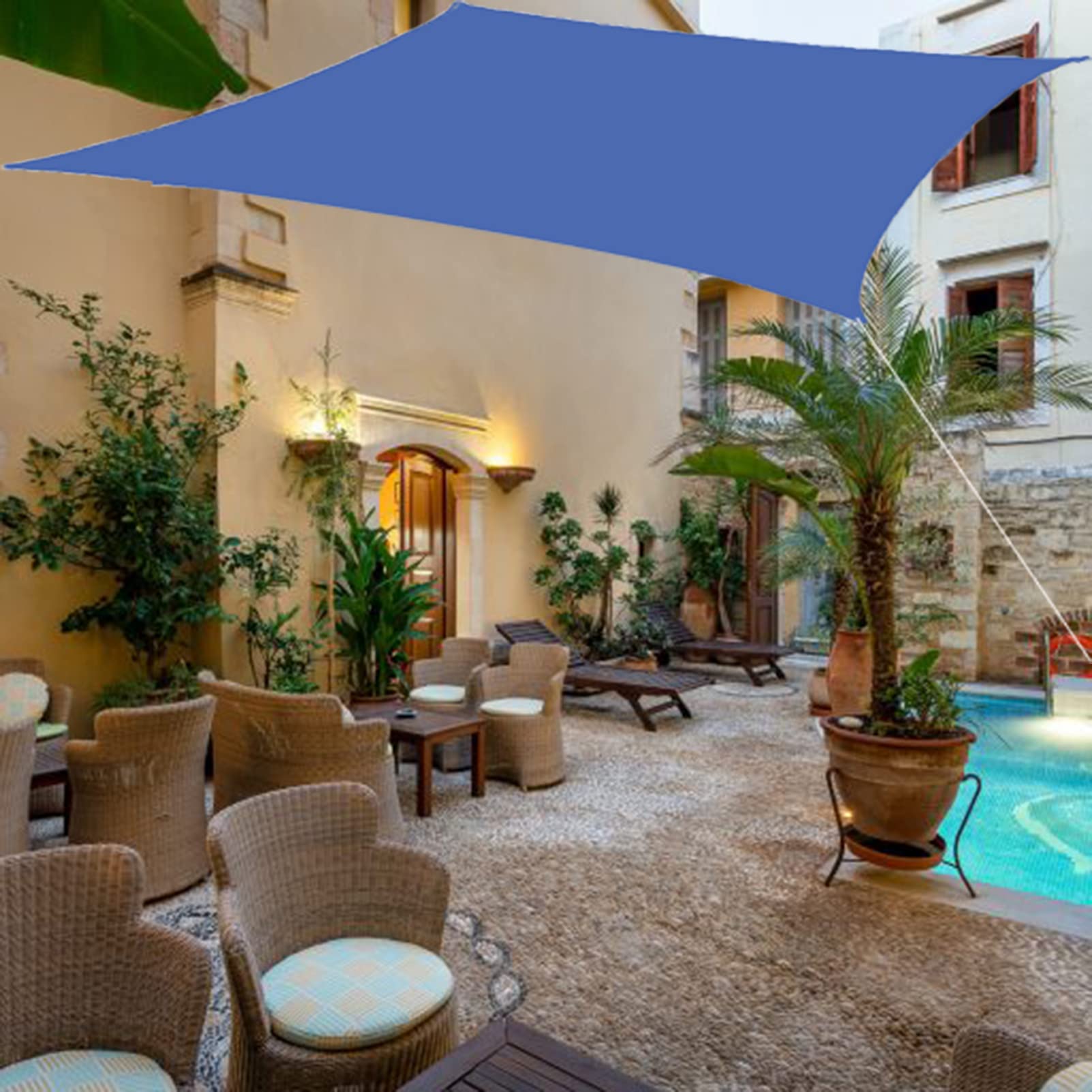 LYGBAOFUL Zewnętrzny wodoodporny baldachim prostokątny o wymiarach 3,6 x 3,6 m do patio w ogrodzie Żagiel przeciwsłoneczny z baldachimem do restauracji na podwórku Ochrona przed promieniowaniem UV i