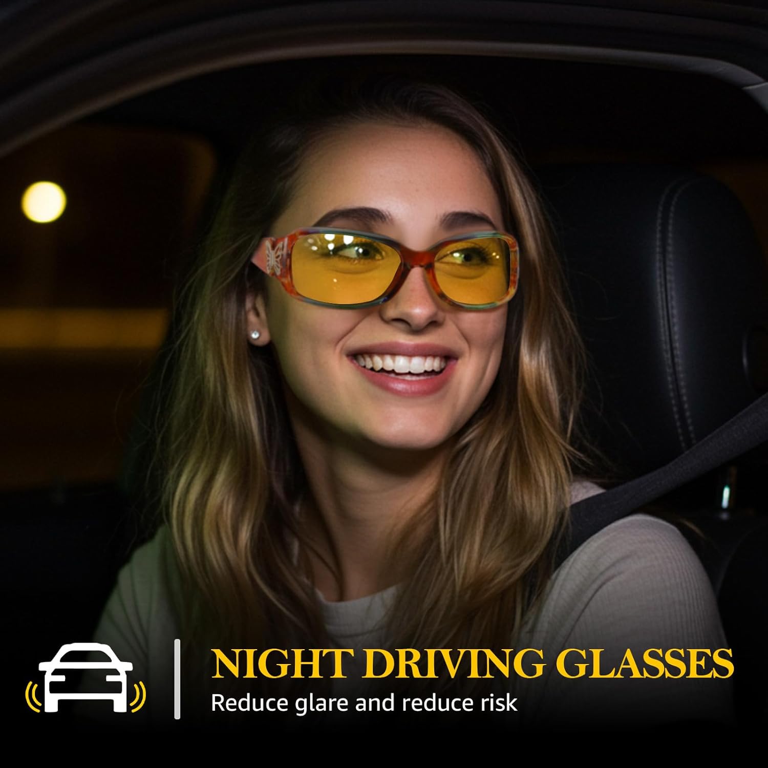FIMILU Night Driving Glasses for Women Polarized Night Vision Glasses Trendy Butterfly Decor Fashion Accessories - Image 2