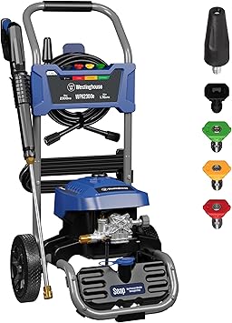 Westinghouse WPX2300e Electric Pressure Washer, 2300 Max PSI and 1.76 Max GPM, Induction Motor, Onboard Soap Tank, Spray Gun and Wand, 5 Nozzle Set, for Cars/Fences/Driveways/Homes/Patios/Furniture