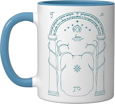The Lord of the Rings Doors of Durin Ceramic Mug, Blue/White, 11oz