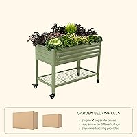 Vista 7 de Rolling Elevated Raised Garden Bed-V Series, 2' x 4' Garden Beds with Legs & Storage Rack for Patio & Porch, 700 Lbs Weight Capacity, Outdoor