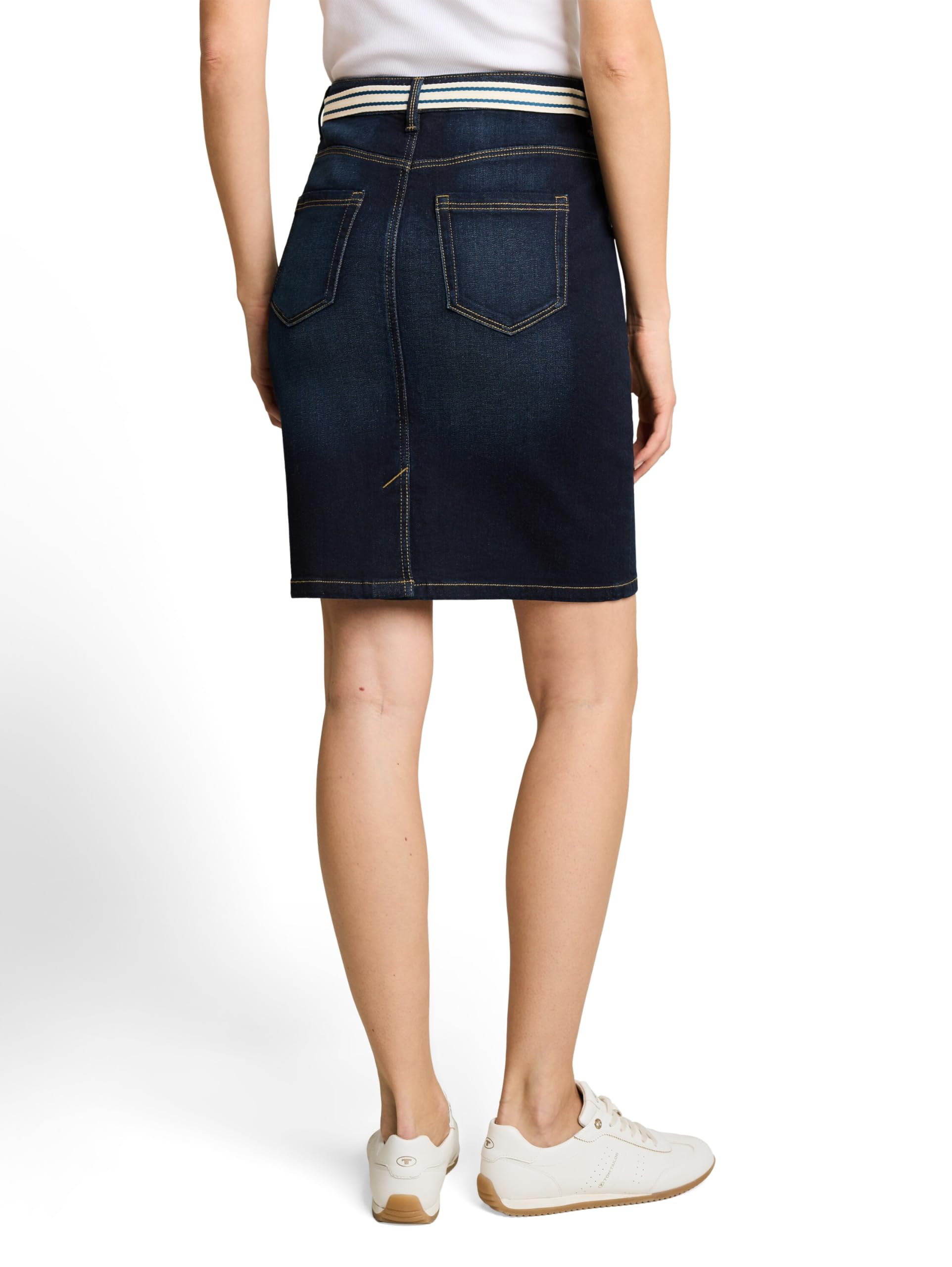 Tom Tailor Damen 1053258 Jeansrock mit Stretch und Gürtel
