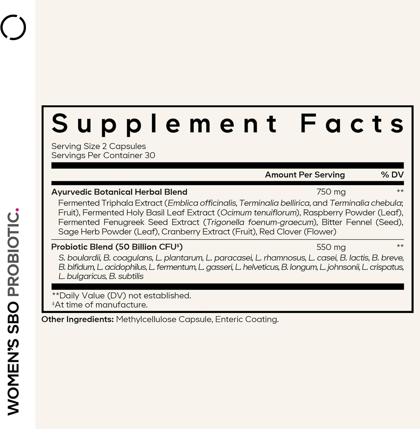 Codeage Women’s Probiotics Supplement - 50 Billion CFUs - SBO Probiotics & Prebiotics - Cranberries - Feminine Health - Fermented Botanical Blend, Whole Food Supplement - Vegan, Non-GMO - 2 Pack