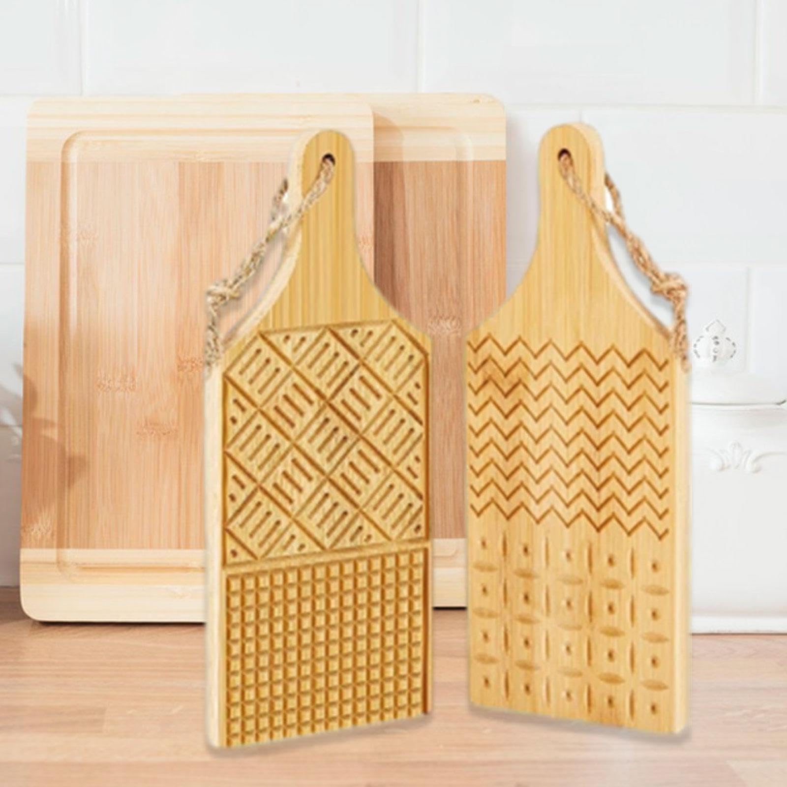 2 x Gnocchi-Brett, Garganelli-Brett, Küchenhelfer, multifunktionaler Nudelteller, Butterbrett for die Nudelherstellung zu Hause, for Rollen/271