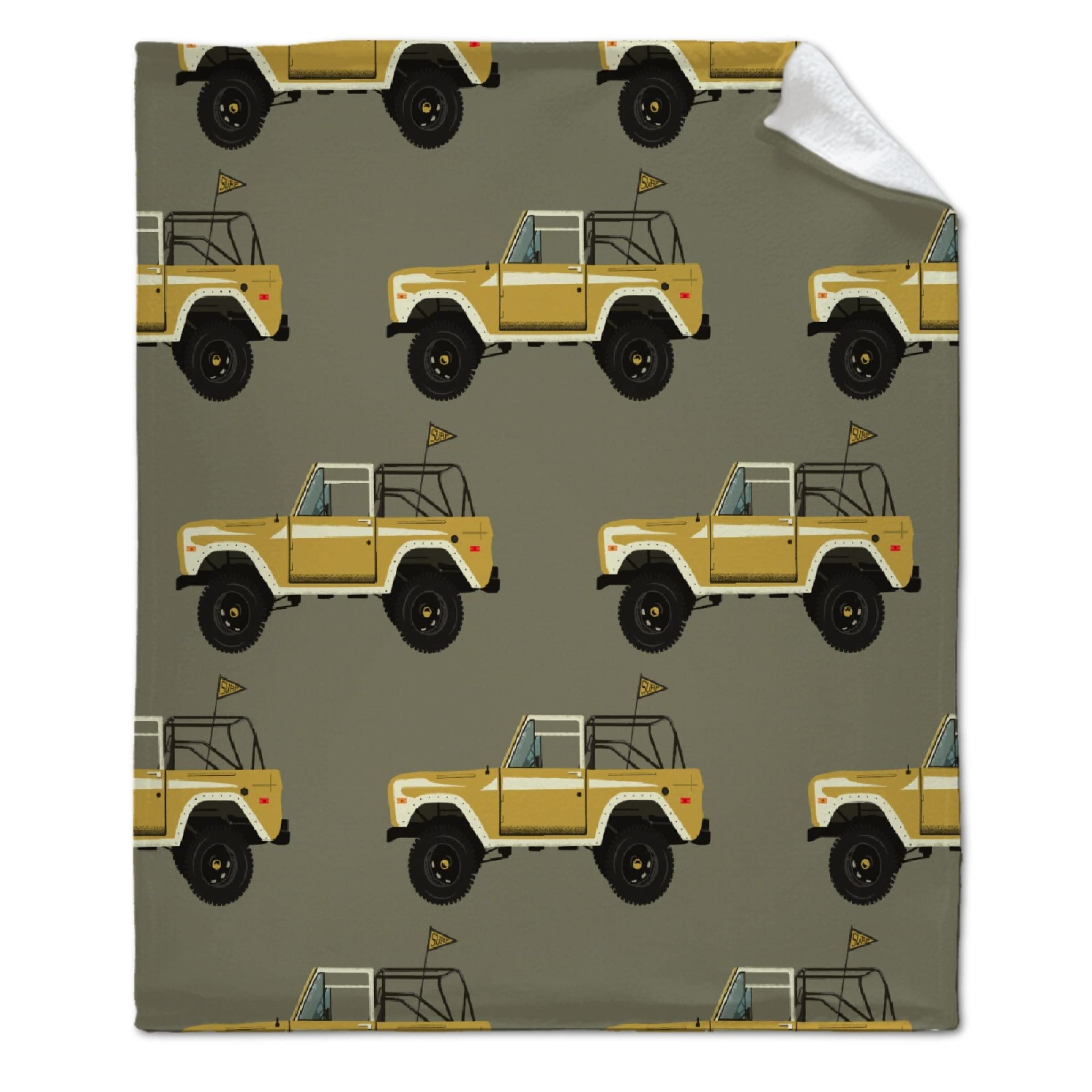 ARTBLANKET Surfing Car Seamless Summer Throw Blanket Fannel Fleece Super Soft Funny Blanket Travel Throw Blanket for Bed Couch Sofa 60x50 in for Teen Car