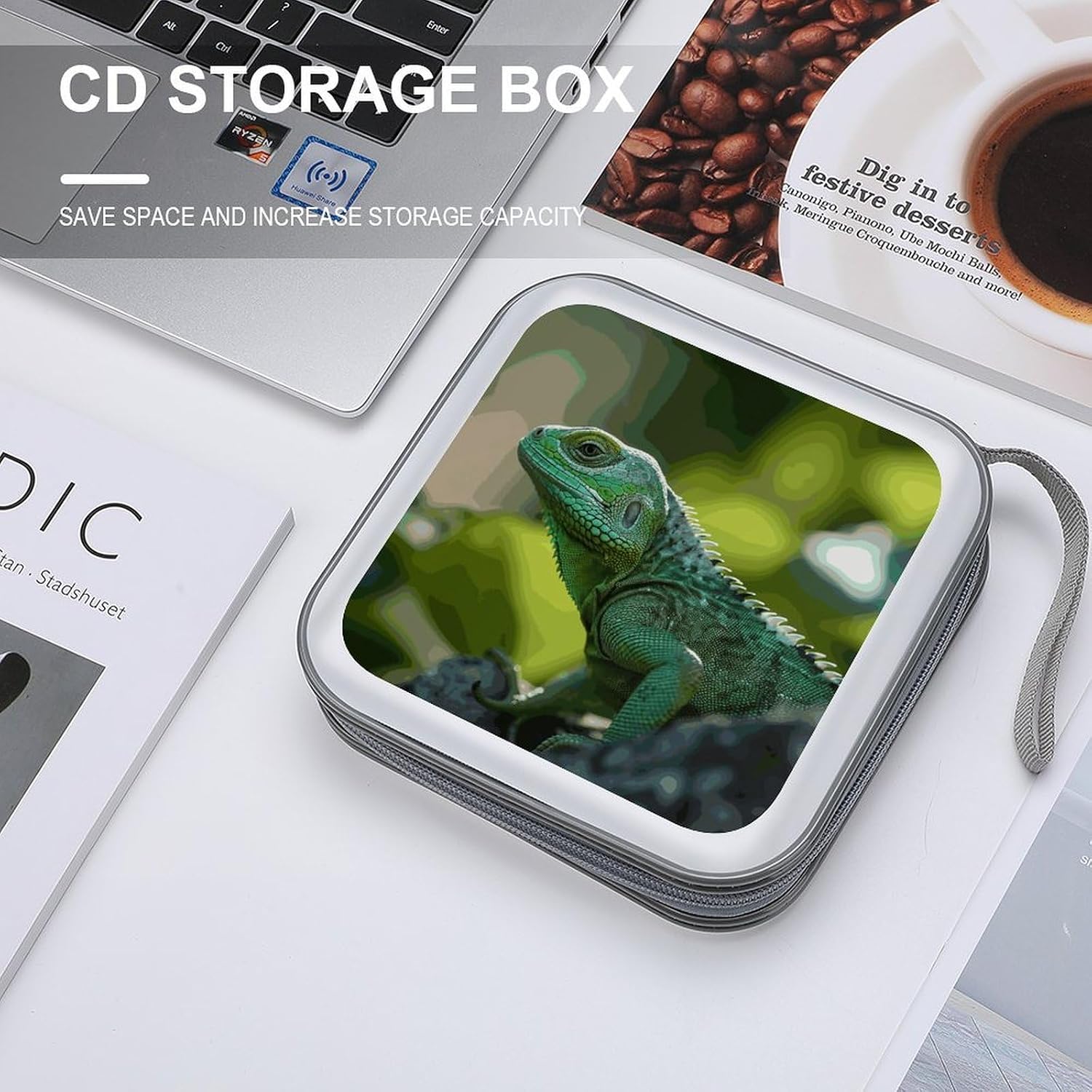 Green Lizard CD Case CD Storage Box DVD Sleeves