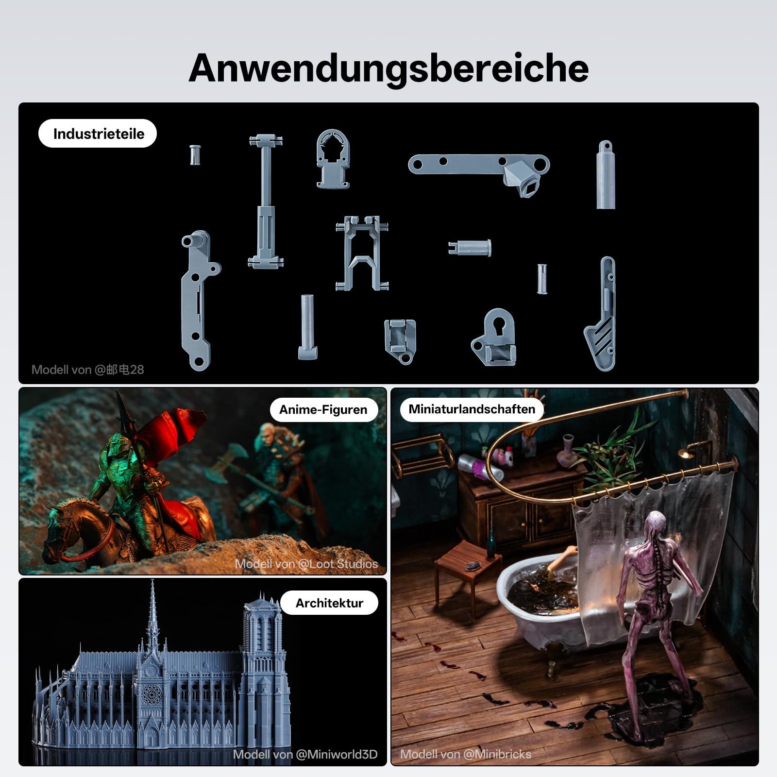 ANYCUBIC ABS-Like Resin Pro 2, 3D Drucker Resin mit erhöhter Festigkeit und Zähigkeit, Hoher Präzision und Geringe Schrumpfung, Weitgehende Kompatibilität mit allen Resin 3D Druckern (Schwarz,1000g)