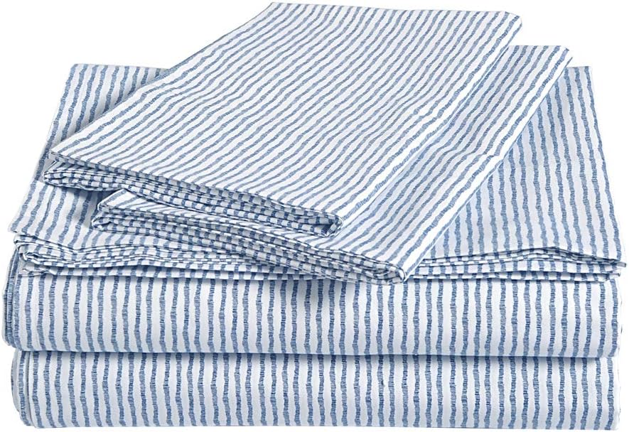 Amazon Basics Brushed Percale Cotton Bed Sheet Set, California King