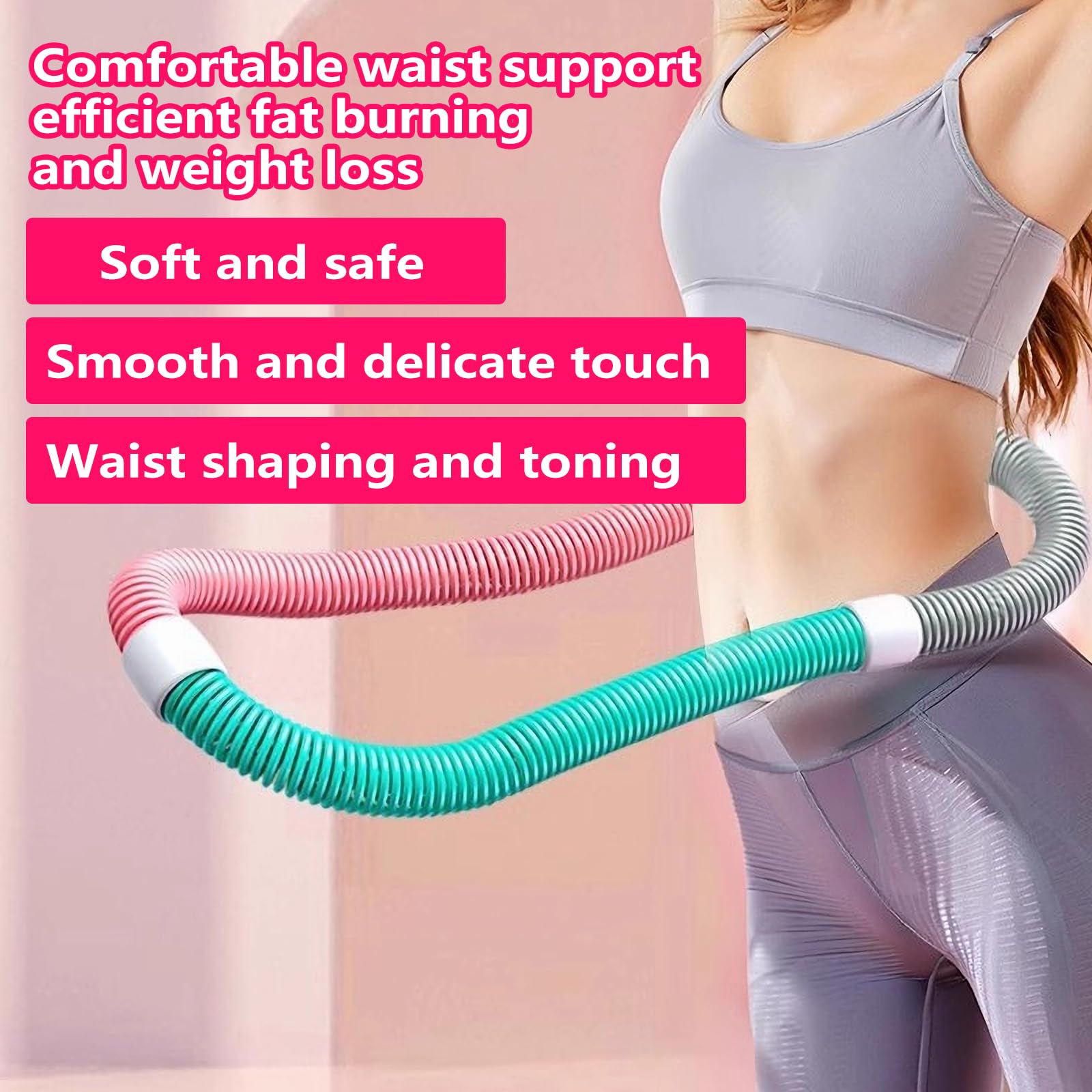 Hula Hoop morbido per adulti, hula hoop morbido per dimagrire con anima a molla, corda di sicurezza, pieghevole, con peso, hula hoop per casa, palestra, scuola