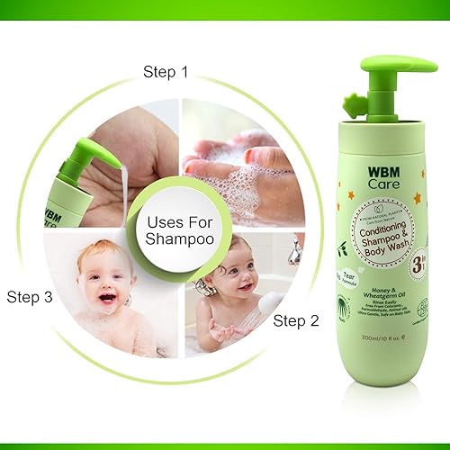 Miniatura 11 de WBM Care Natural Baby Body Wash con miel, germen de trigo y aceite de oliva orgánico, nutre la piel del bebé, 10 onzas