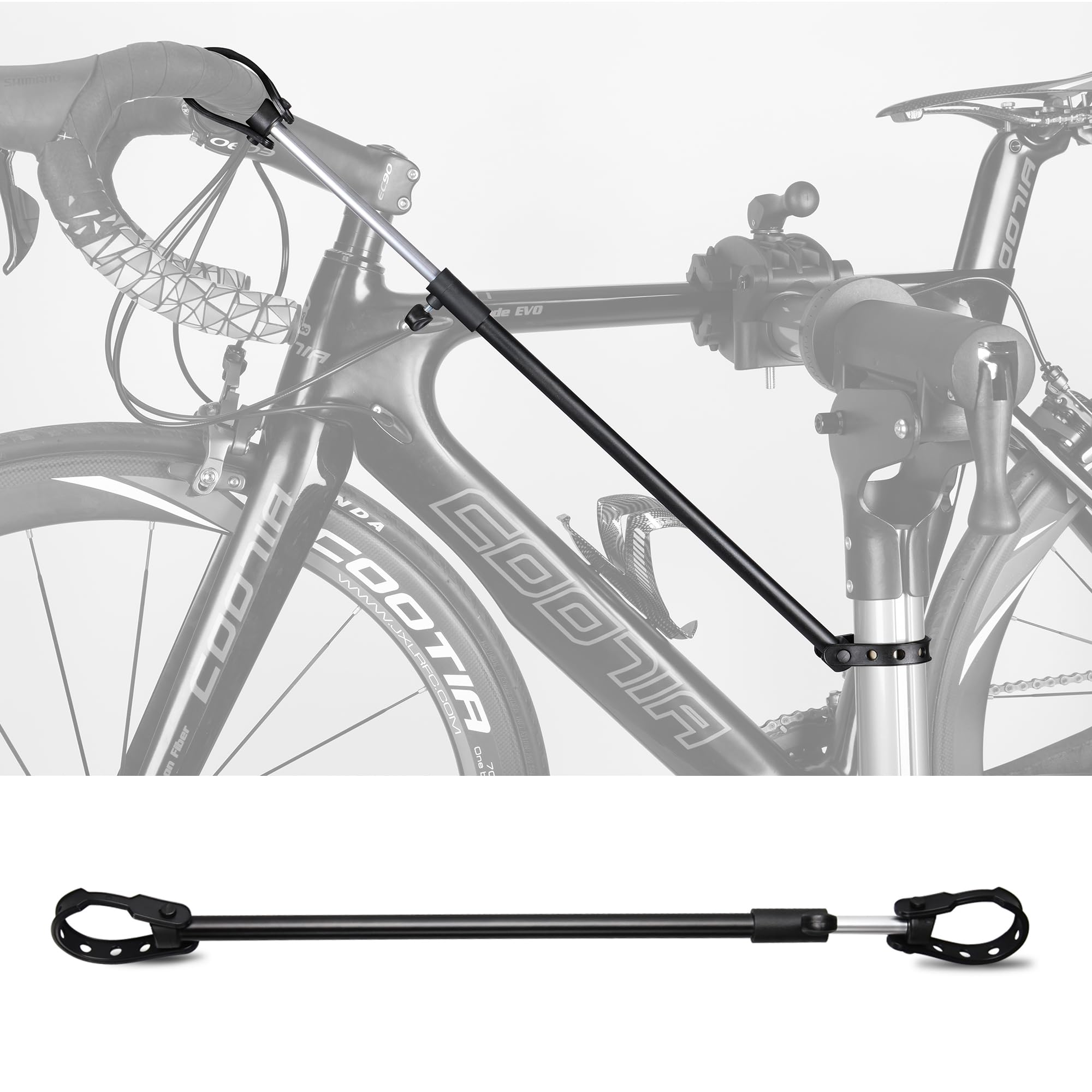 CXWXC Cavalletto per Riparazione Bici, Supporto per Manutenzione Bicicletta in Alluminio, con Vassoio Porta Utensili Magnetico, Regolabile, Leggero, Portatile Nero (Nero)