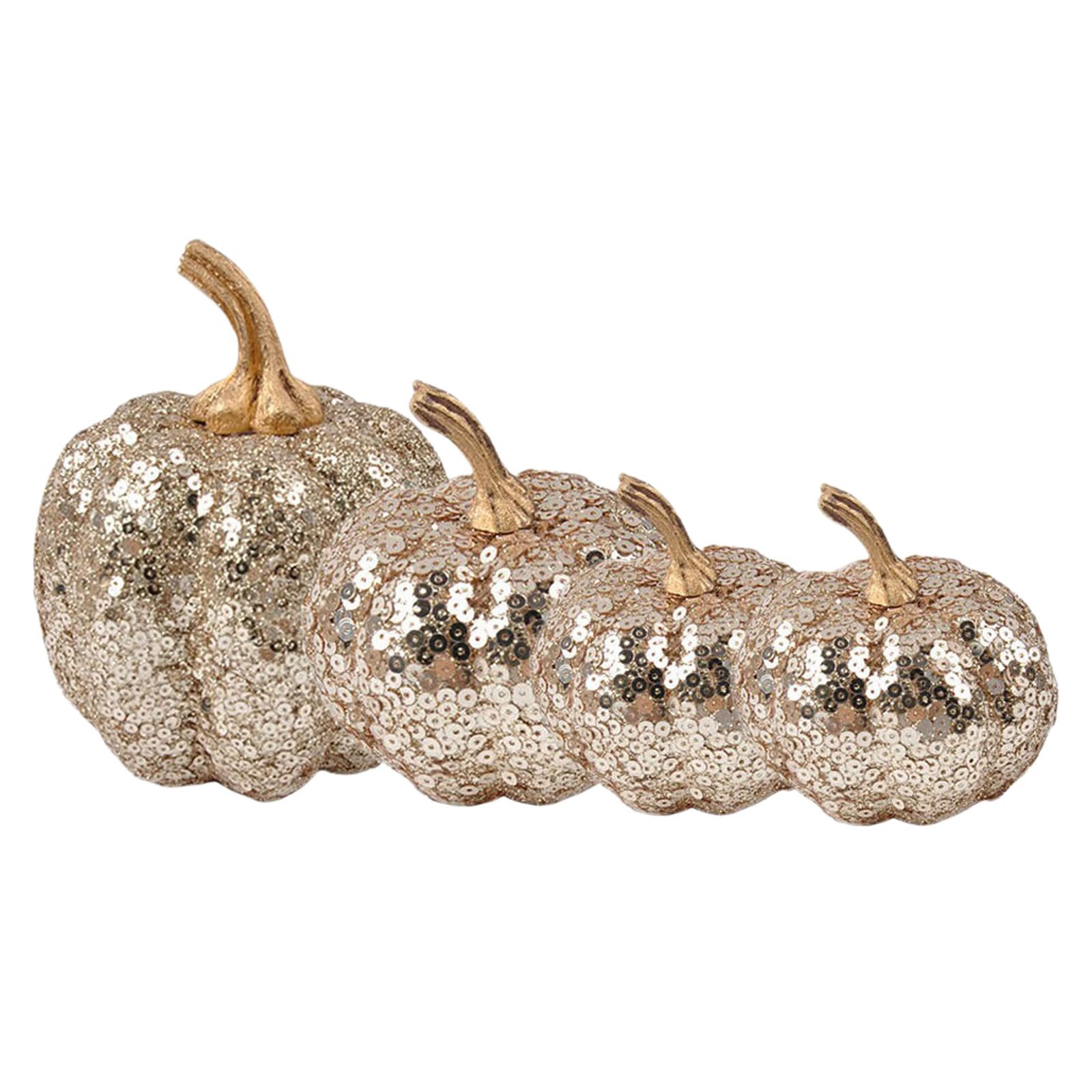 Harvest Table Accent Pumpkins, 4 Faux Foam Decor Pieces for Halloween Vignettes, Mantels, Shelves and Display Areas Faux Pumpkin Decor Textured Pumpkin Centerpiece Fall Tabletop Display Harvest Mantel