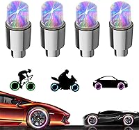 Vista 9 de 20 Pack de tapas de válvula de luz LED para neumáticos de coche, ruedas y conjuntos, luces de neumáticos de bicicleta, motocicleta, luz de válvula
