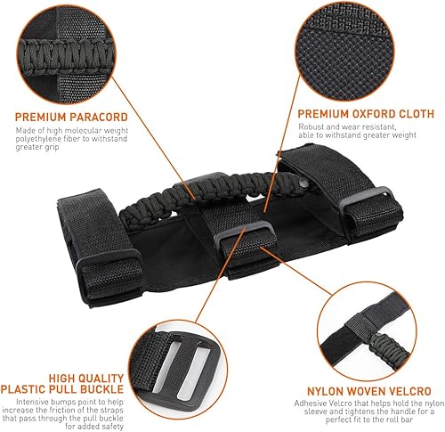 Miniatura 5 de Savadicar 2 asas de agarre para Jeep Wrangler YJ TJ JK JL y Gladiator JT 1987-2023, UTV, ATV, accesorios interiores, color negro