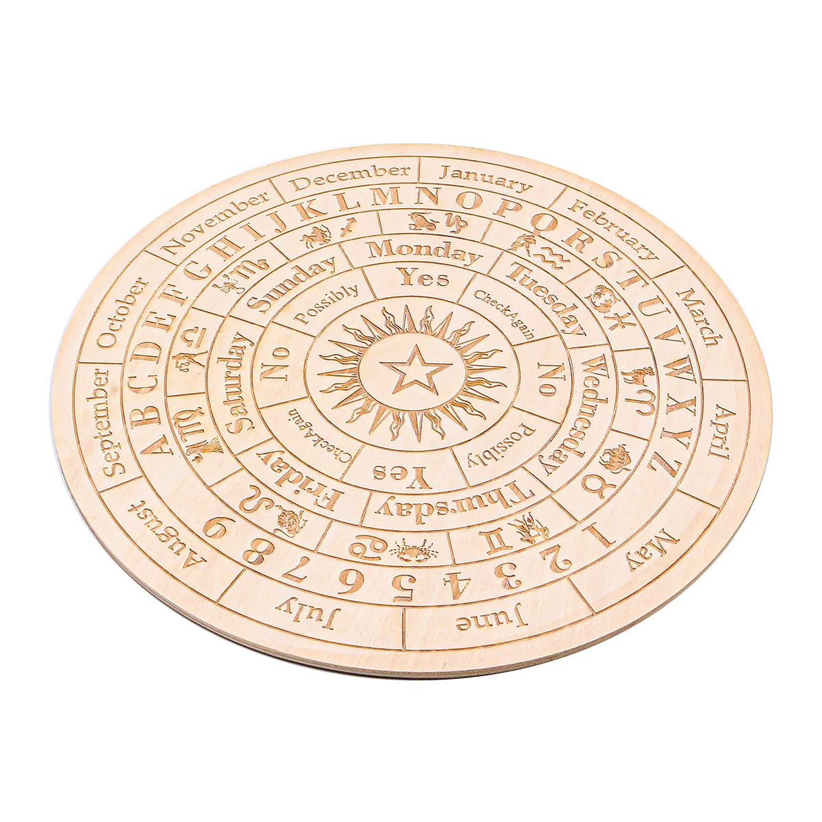 Tavola del Pendolo in Legno Stella 25 cm Tabella divinazione con Collana di Cristallo con Bacchetta da rabdomante Divinazione Metafisica Bacheca messaggi Kit Stregoneria Accessorio Wiccan