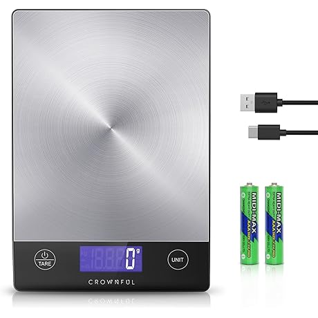 CROWNFUL Rechargeable Kitchen Scale - Your Reliable Kitchen Companion