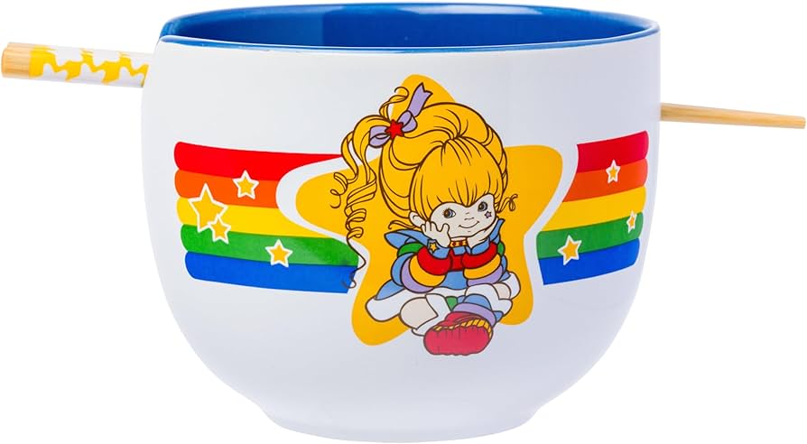 Amazon.com | Silver Buffalo Rainbow Brite Ceramic Ramen Bowl with