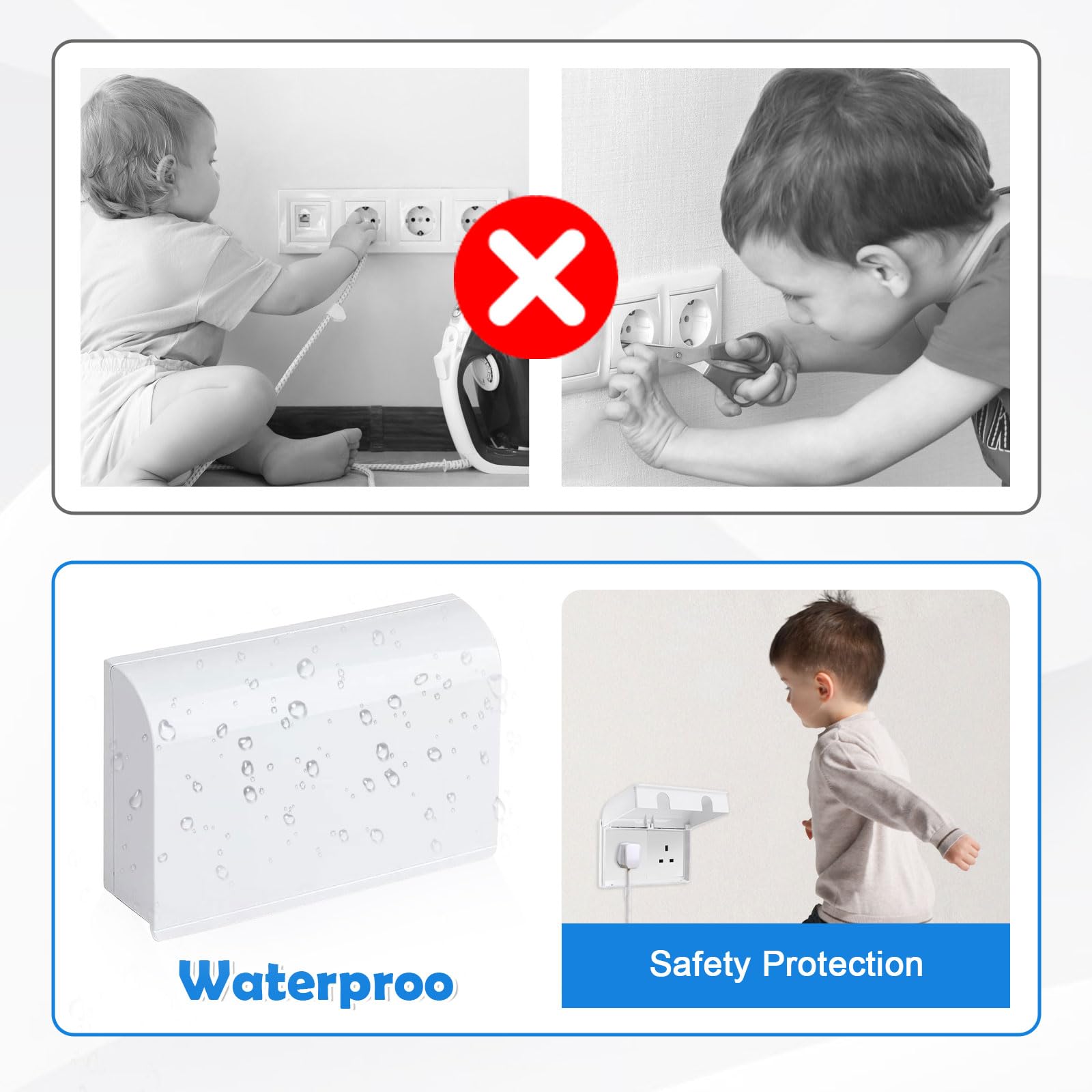 Set di 5 coperture per prese elettriche a prova di bambino, per la sicurezza dei bambini, protezione universale per prese elettriche per la sicurezza domestica, design a prova di neonati e animali