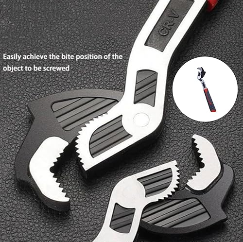 Miniatura 6 de RUMILK Llave de tubo multifuncional de grado industrial, llave de tubo ajustable universal, llave de plomero, tornillo de tubo, llave autoajustable,