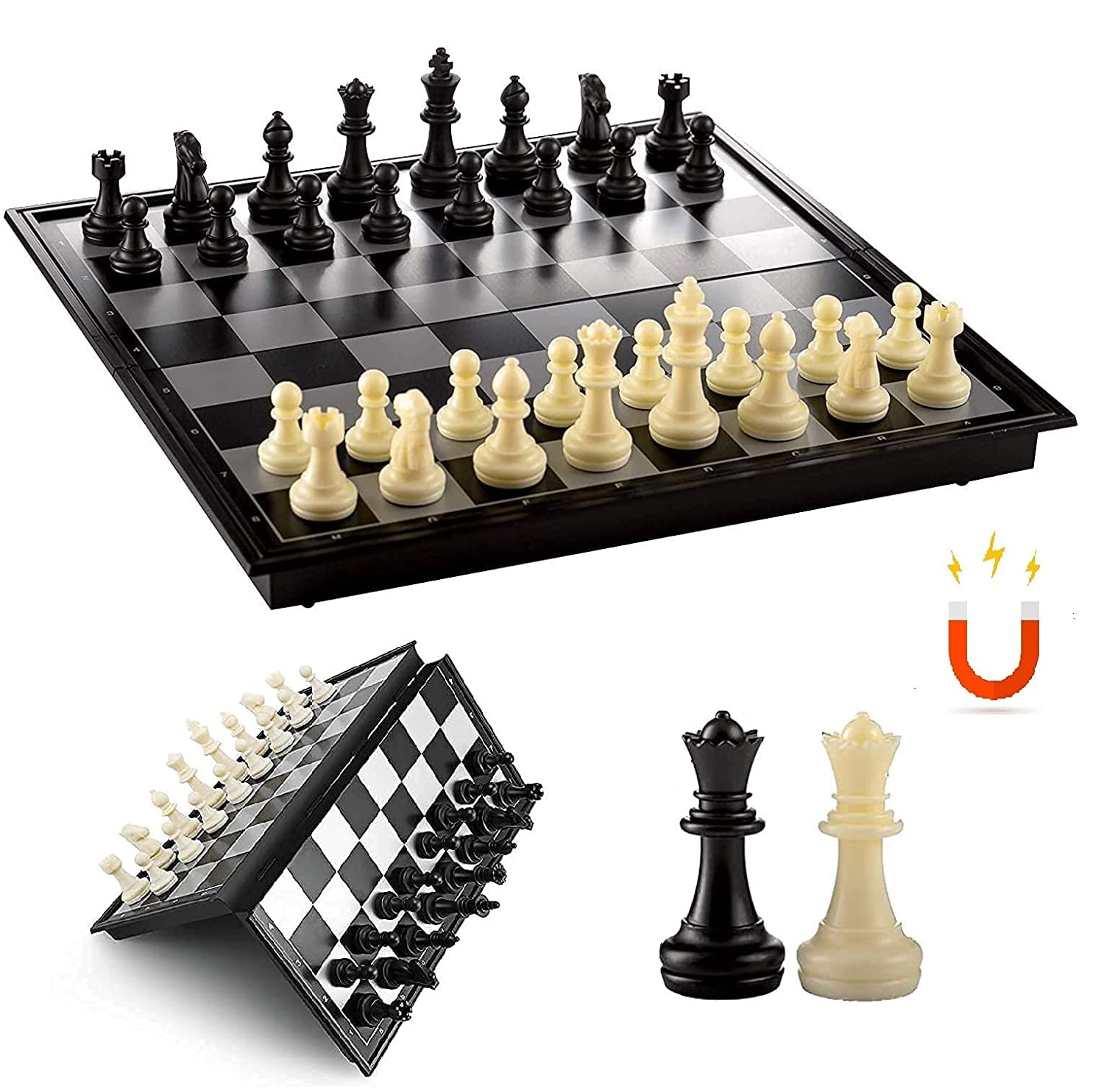 Bestie toys Magnetic Educational Toys Travel Chess Set with Folding Board for Kids and Adults 10X10X0.75 Inch Folding Chess Board Black Color (B09TT2Q1WG) Amazon Price History, Amazon Price Tracker