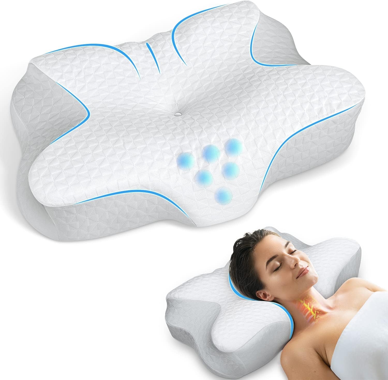 Cervical Pillow, Memory Foam Pillow for Neck Head Shoulder Pain Relief