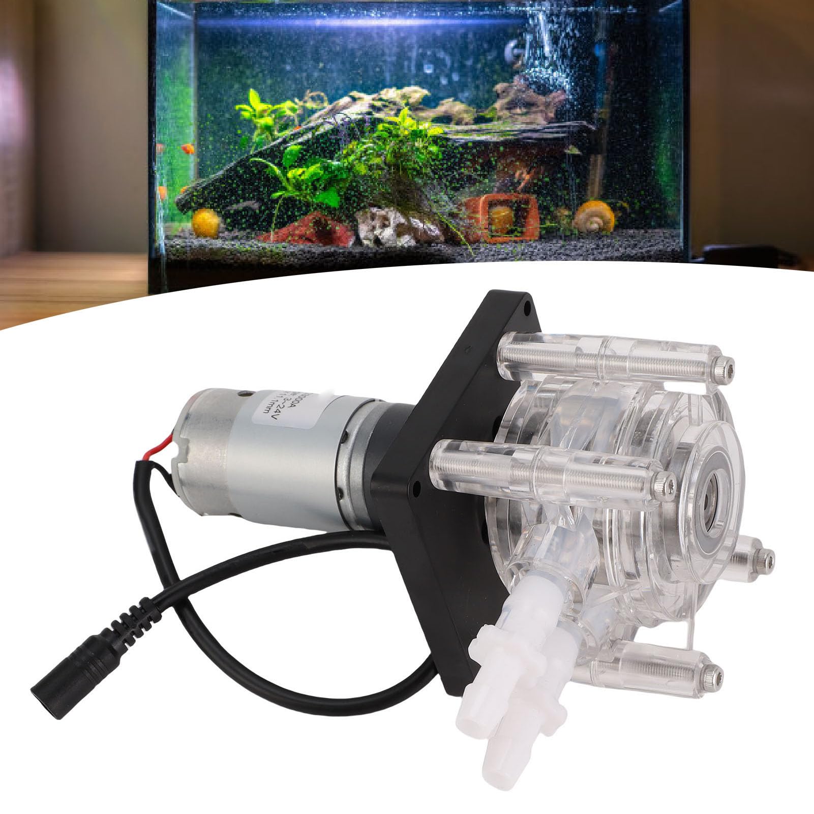 Peristaltische Pumpe Einstellbare Durchflussrate -Aquarium -Dosierpumpe für Aquariumlaboranalyse (EU-Stecker)