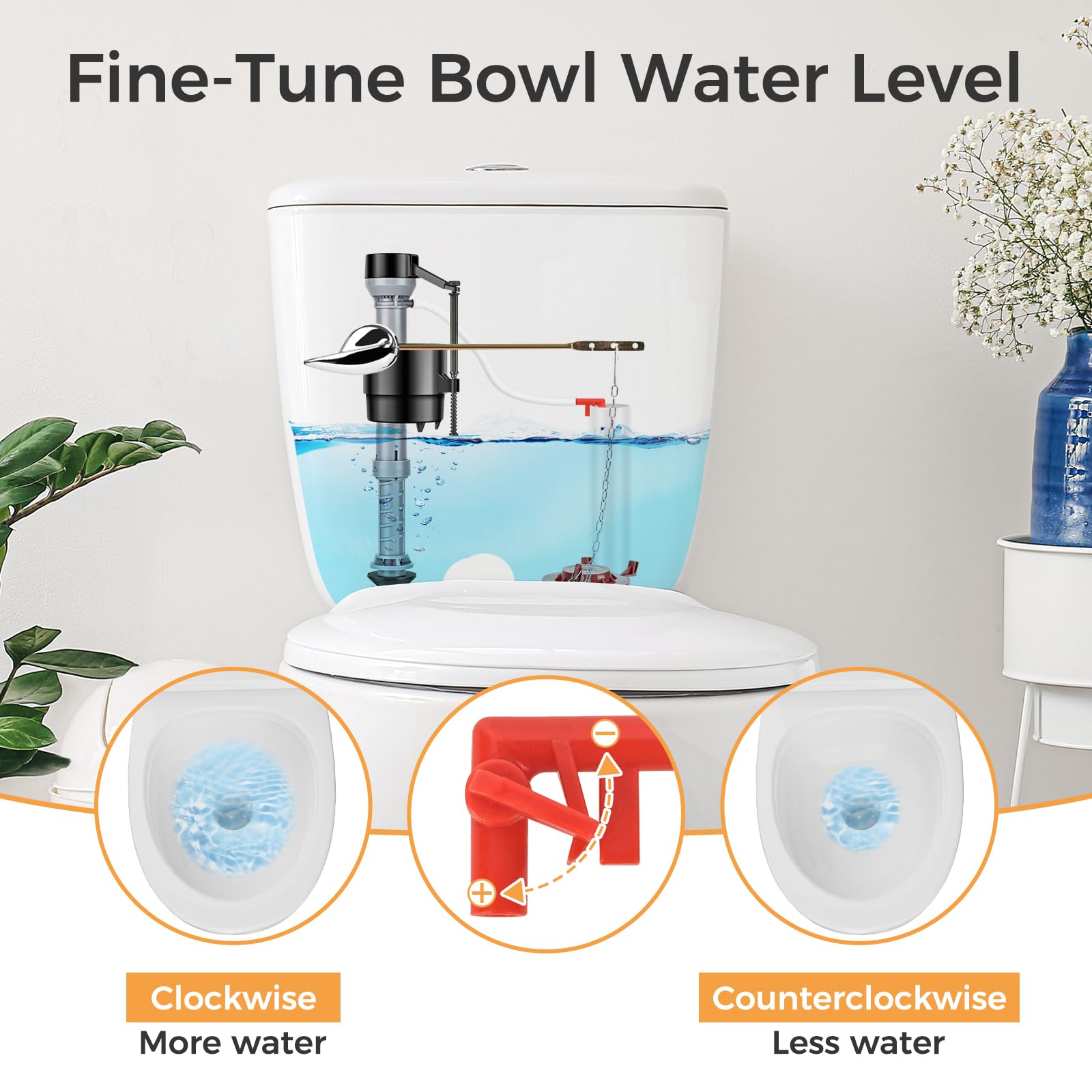 Toilet Flusher Replacement Kit - Easy Repair -6 Toilet Flusher Replacement Kit - Easy Repair -6