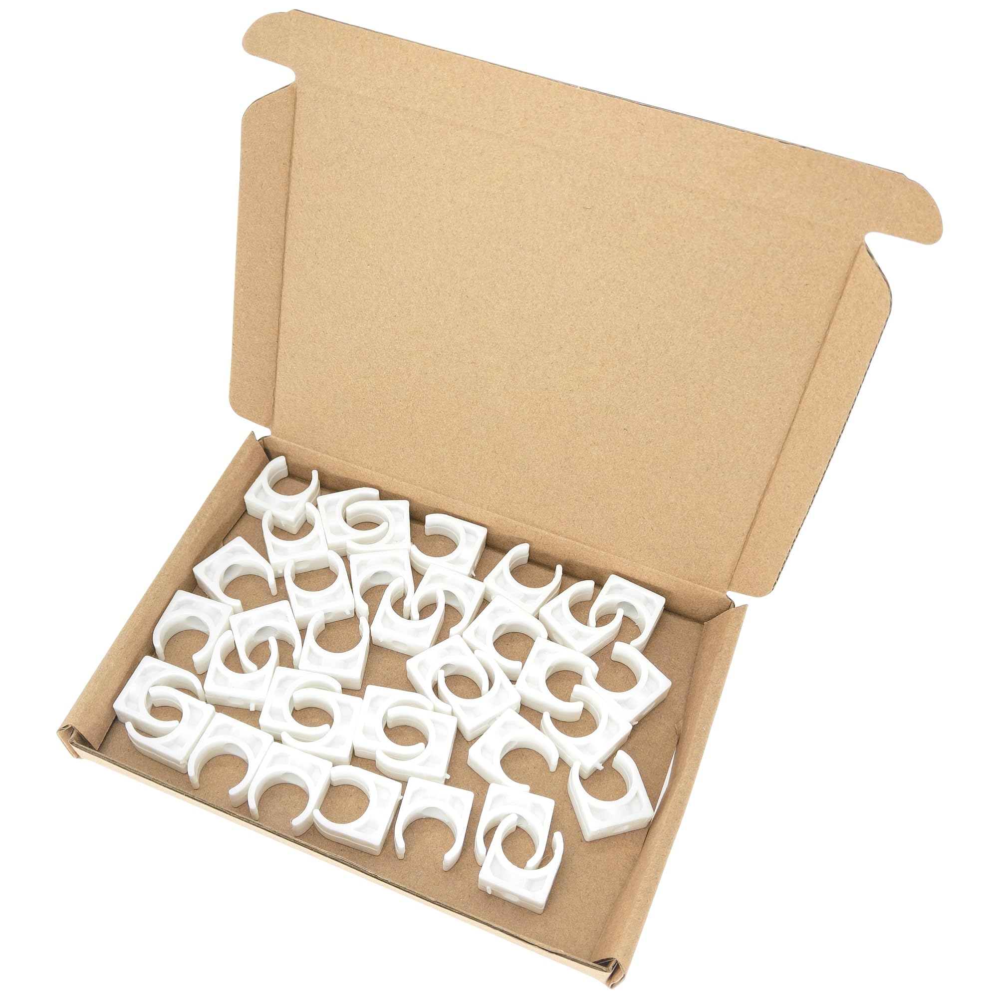 36-Pack Plastic Pipe Clamps - White Single Pipe Clips (16mm) - Image 3