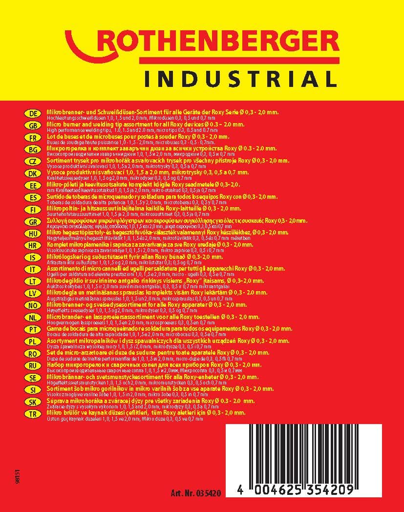 Rothenberger Industrial - Mikrobrenner- und Schweißdüsensortiment - Zubehörset - 35420