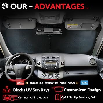 KAYZT Windshield Sun Shade for 2024-2025 2026 Mazda CX-90 CX90 PHEV Foldable Sunshade Front Window Custom Fit Car Accessories