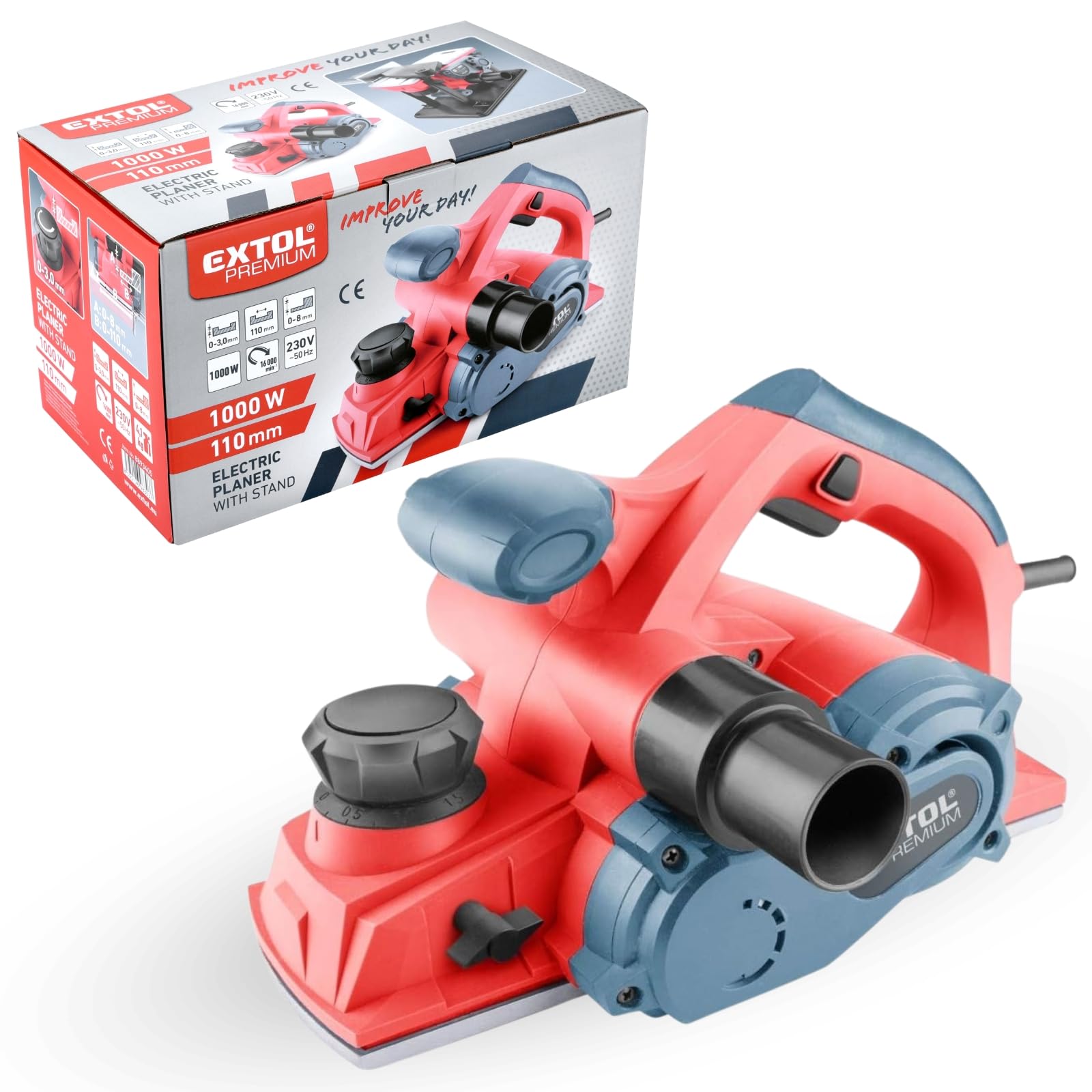 Extol Premium rabot électrique 110 mm, 1000 W, raboteuse manuelle