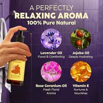 Kukka Relax Massage Oil (6.76 fl oz) & Sore Muscle Massage Oil (6.76 fl oz) Set - Body Oils for Women & Men - Spa Quality & Light Weight
