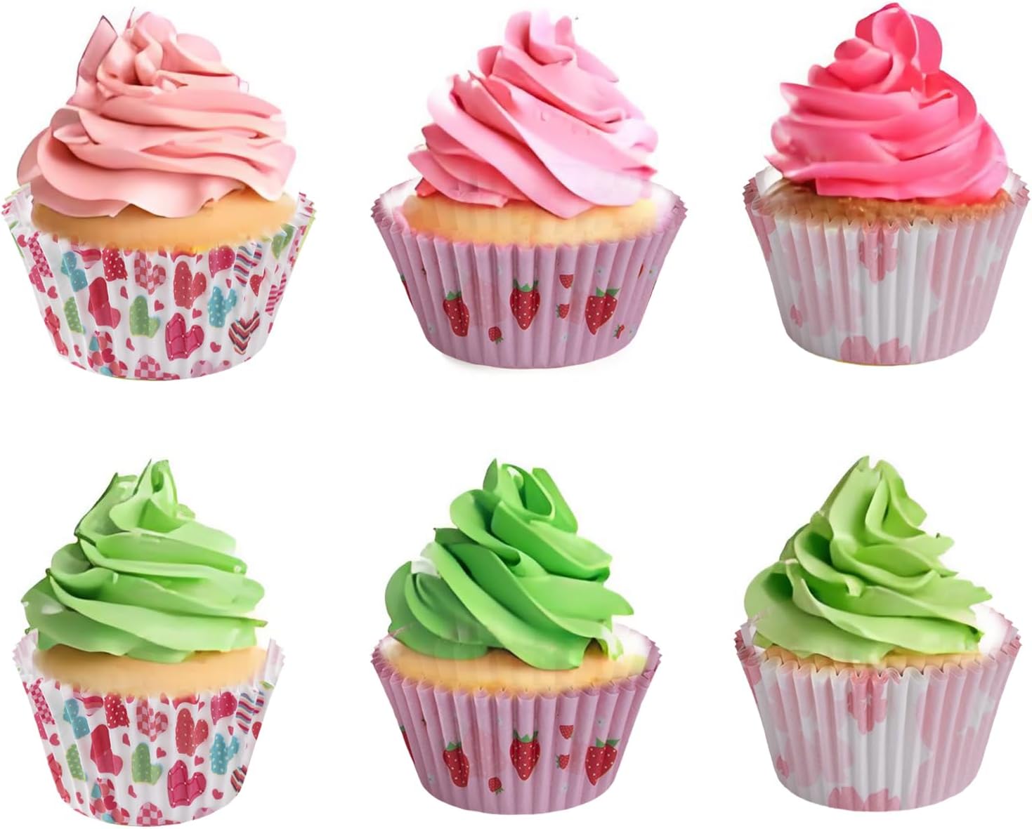 300-Count Cupcake Liners Standard Cupcake Cups 3 Design Cupcake Papers Baking Cups Cupcake Wrappers (Style B)