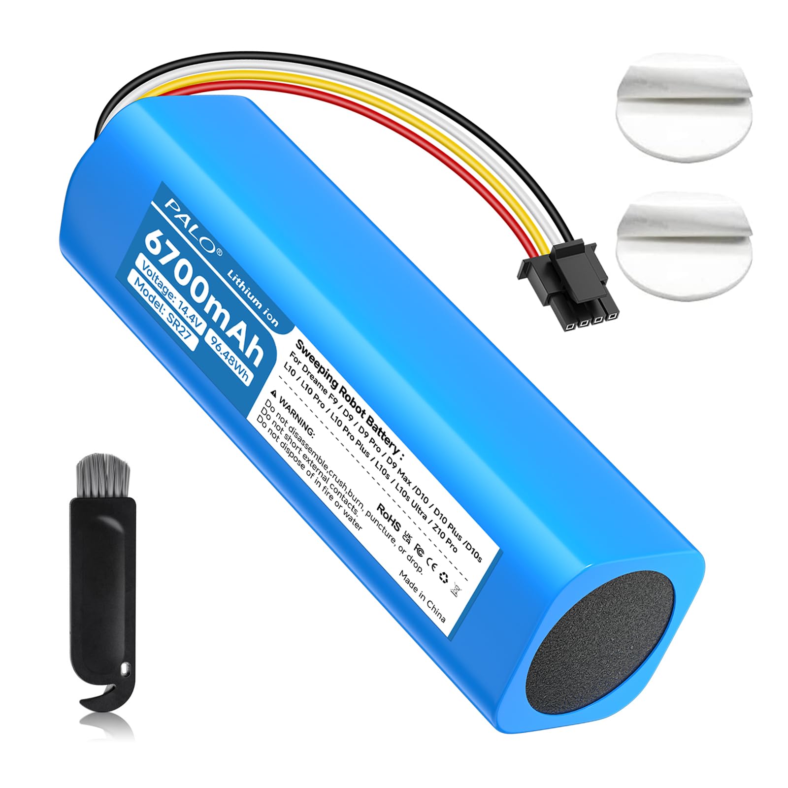 6700mah Replacement Battery for Dreame L10s Ultra/ D10/D10 Plus/D10 Plus Gen 2/D10s/L10/L10 Prime/ L10s/Z10 Pro/D9 F9 Pro Max, Xiaomi Mi S5/S6/S7/Q5/Q7 Max MaxV Ultra Pure