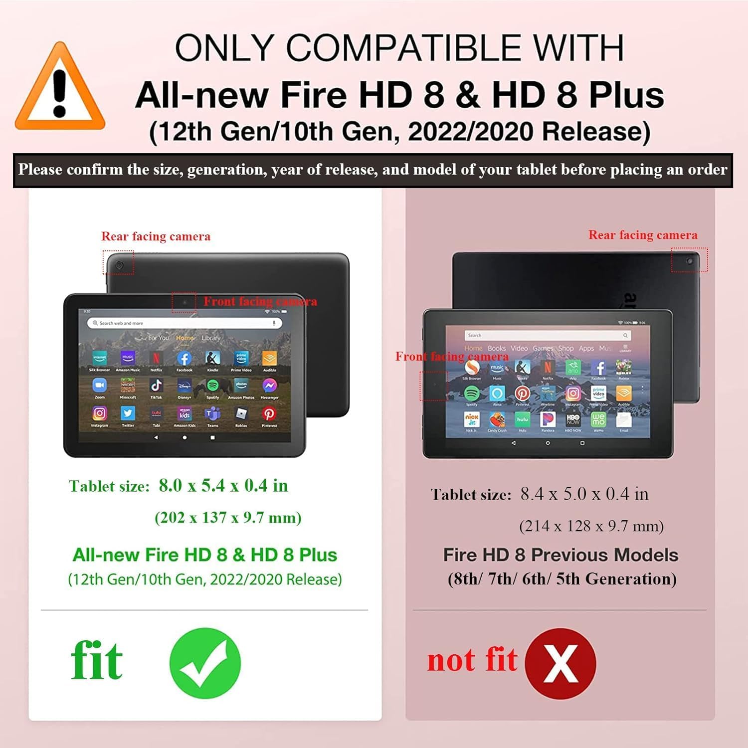 Case for Amazon Kindle Fire HD 8 & Fire HD 8 Plus Tablet 8" (12th/10th Generation, 2022/2020) with Pencil Holder/Pocket [Auto Sleep/Wake] PU Leather Stand Magnetic Cover, Rainbow Dust Tree