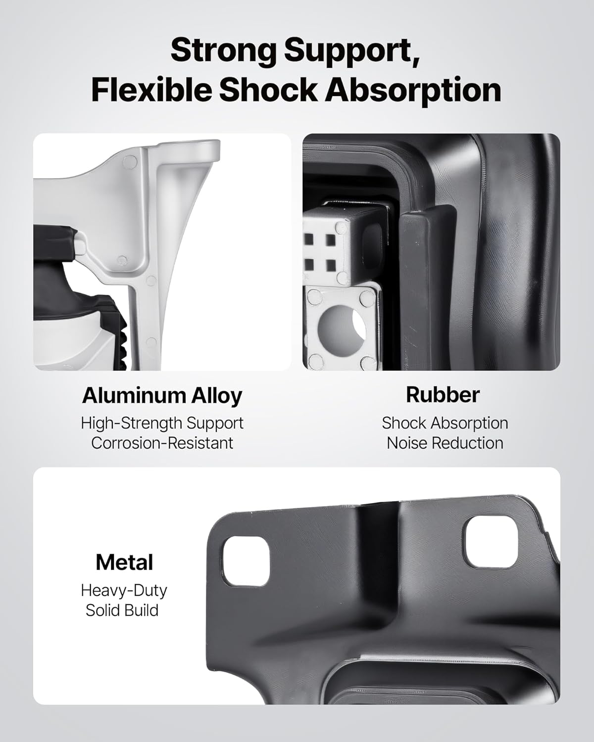 VEVOR Engine Motor Mounts, Set of 3, Compatible with 2013–2019 Ford Escape 2.0L L4, Replace OE# A5612, A5631, A5520, Secure Support