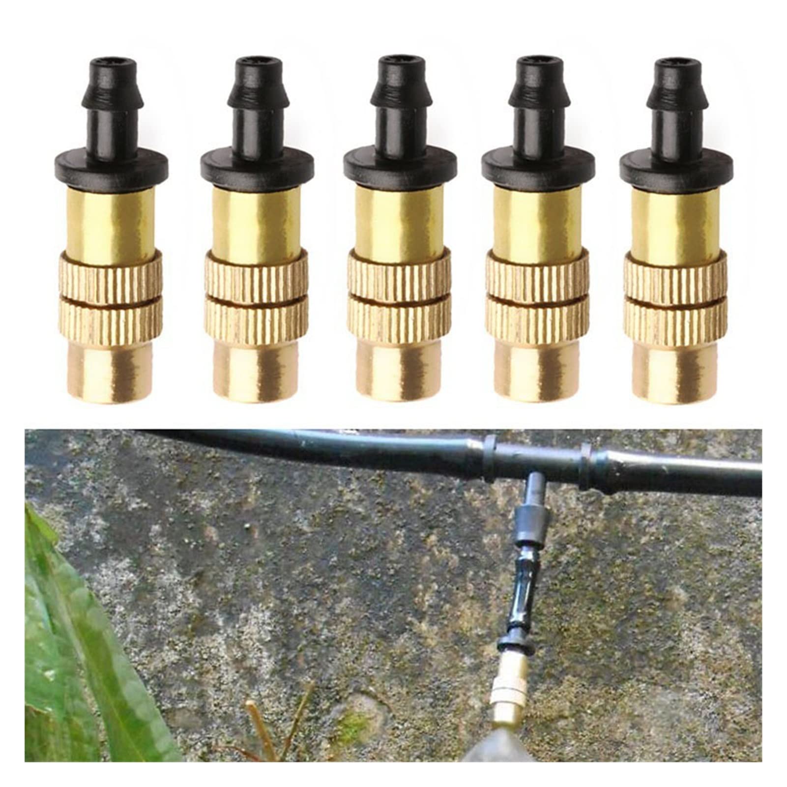 System nawadniania zraszaczy ogrodowych 200 sztuk dyszu natryskowego zraszania mosiężnym podłączony do 4/7 mm System nawadniania zraszaczy zraszaczy IT214