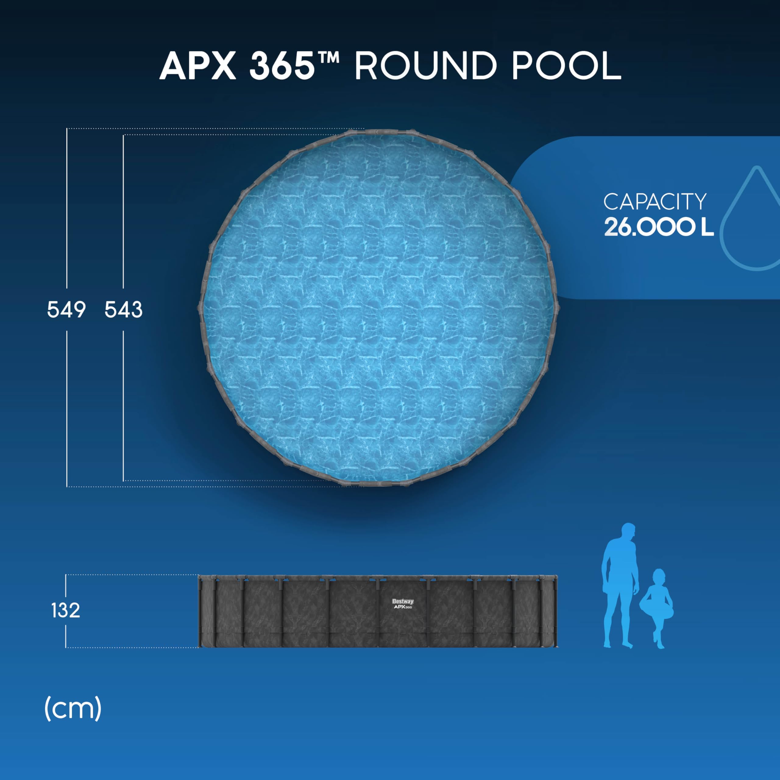 Bestway 561KC Set Aufstellpool APX 365, 549 x 132 cm