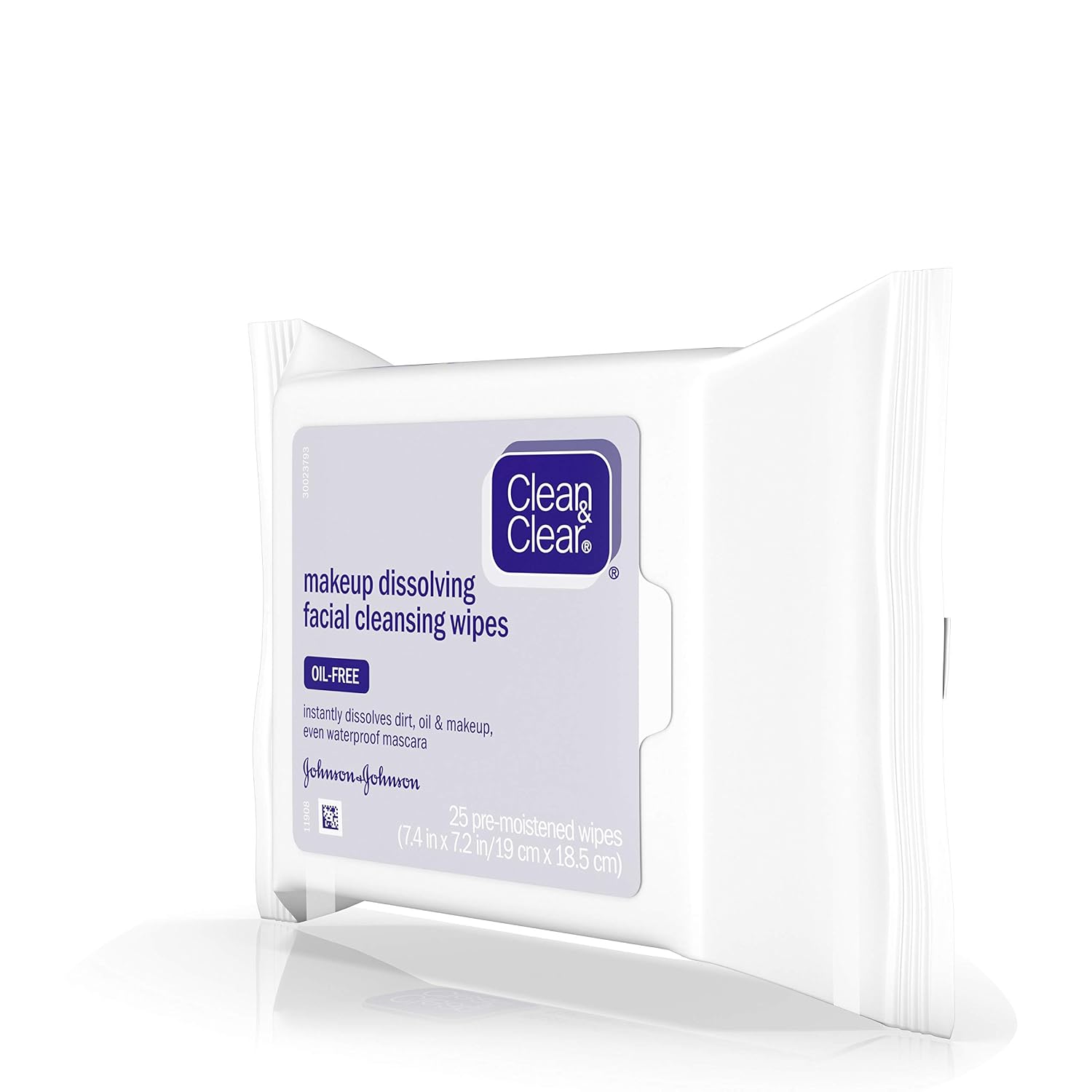 Clean & Clear Oil-Free Makeup Dissolving Facial Cleansing Wipes to Remove Dirt, Oil, Makeup & Waterproof Mascara, 25 ct.