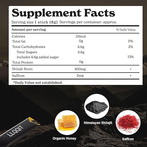 Miniatura 5 de Pure of Himalayan of Shilajit de palitos de miel con orgánico y azafrán, más de 85 minerales traza, 75% más de ácido fúlvico, 30 unidades