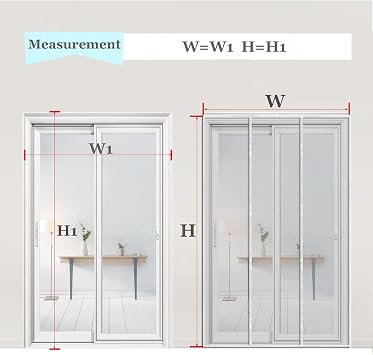 Magnetic Screen Door Quick Install, Magnet Self-Sealing Mesh Hands-Free Entry, 280x245cm Door Screen Magnetic Closure for Bedroom Kitchen Living Room Black